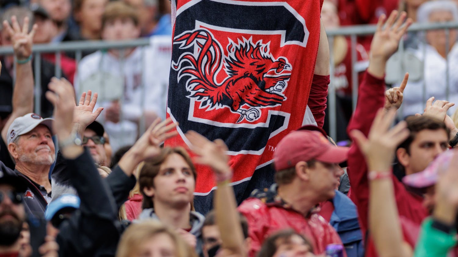 Fans hold up a South Carolina flag at the Duke's Mayo Bowl. The bowl game was a highlight for the Gamecocks over winter break.