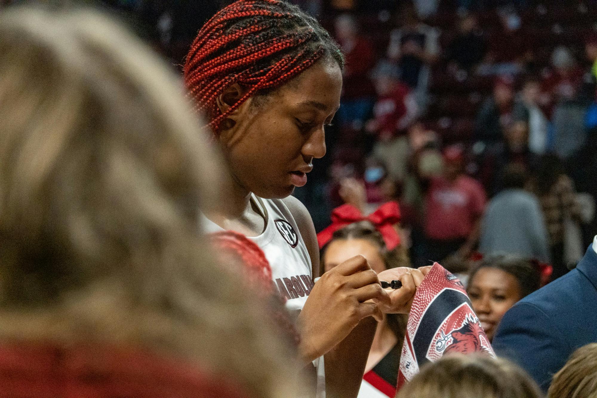 South Carolina started out the SEC season with a 76-34 win against the Texas A&amp;M Aggies. The Gamecocks quickly took charge with a a 24-6 lead in the first quarter and never looked back. This game marks the team's first conference win of the season and its 13th win overall.&nbsp;
