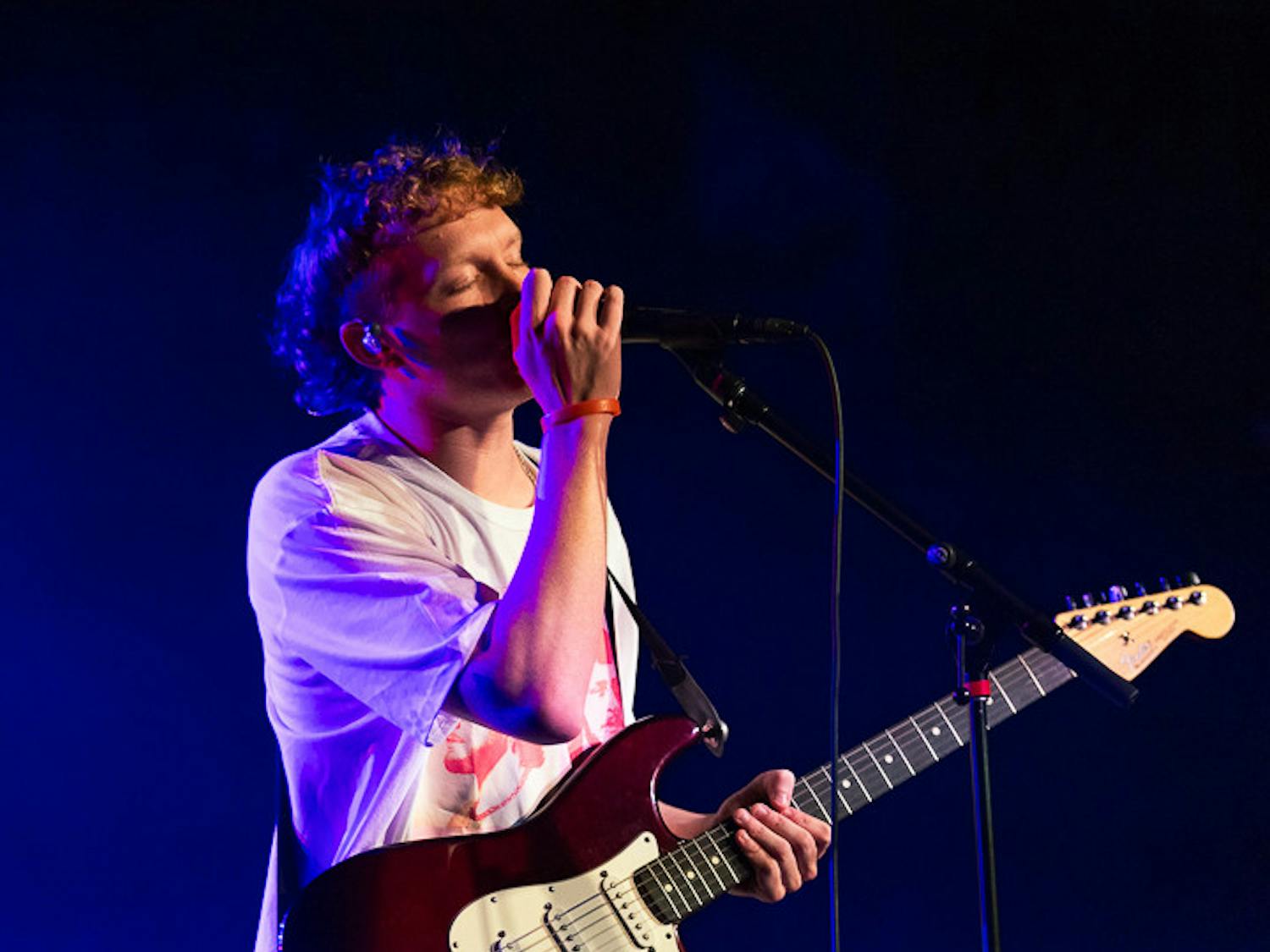 Lead singer Knox sings to the crowd during the opening act act of The Band CAMINO concert on Sept. 15, 2022. The Band CAMINO's Tour is Knox's first tour on the road. 