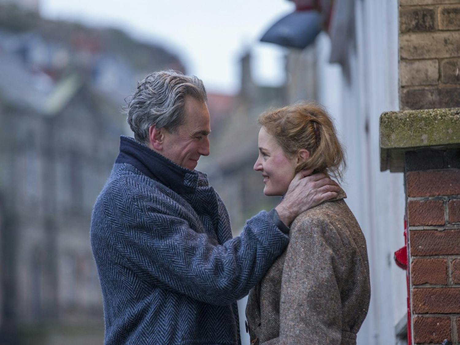 Daniel Day-Lewis stars as Reynolds Woodcock and Vicky Krieps stars as Alma in the film, &quot;Phantom Thread.&quot; (Laurie Sparham/Focus Features)