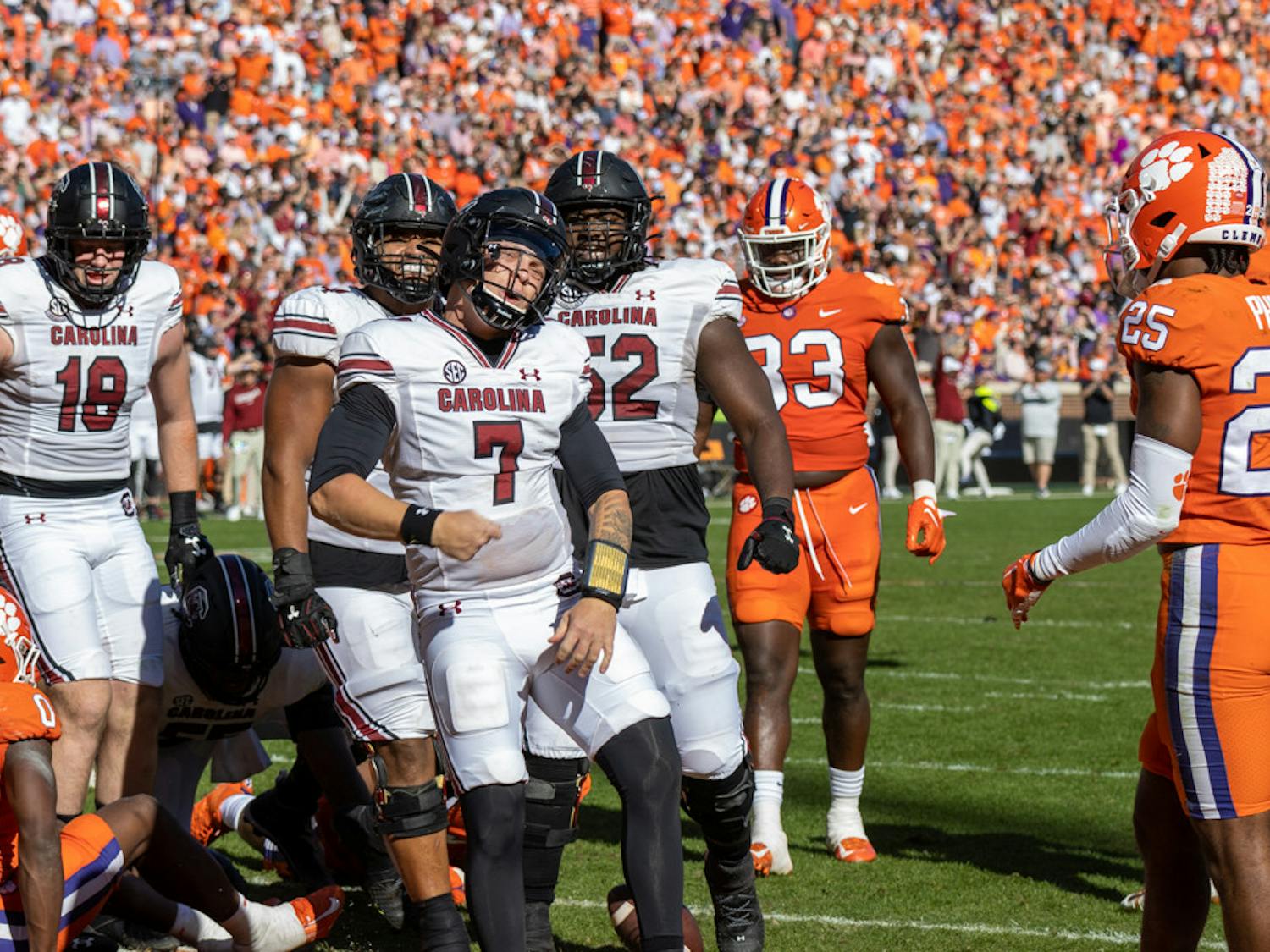 The Gamecocks defeated rival Clemson 31-30 in the Palmetto Bowl after a competitive game. The Palmetto Bowl marks the end of regular season for both teams and leads to the playoffs. The marked the first time the Gamecocks have beaten the Tigers since November 2013 and snapped Clemson's 40-game home winning streak.&nbsp;