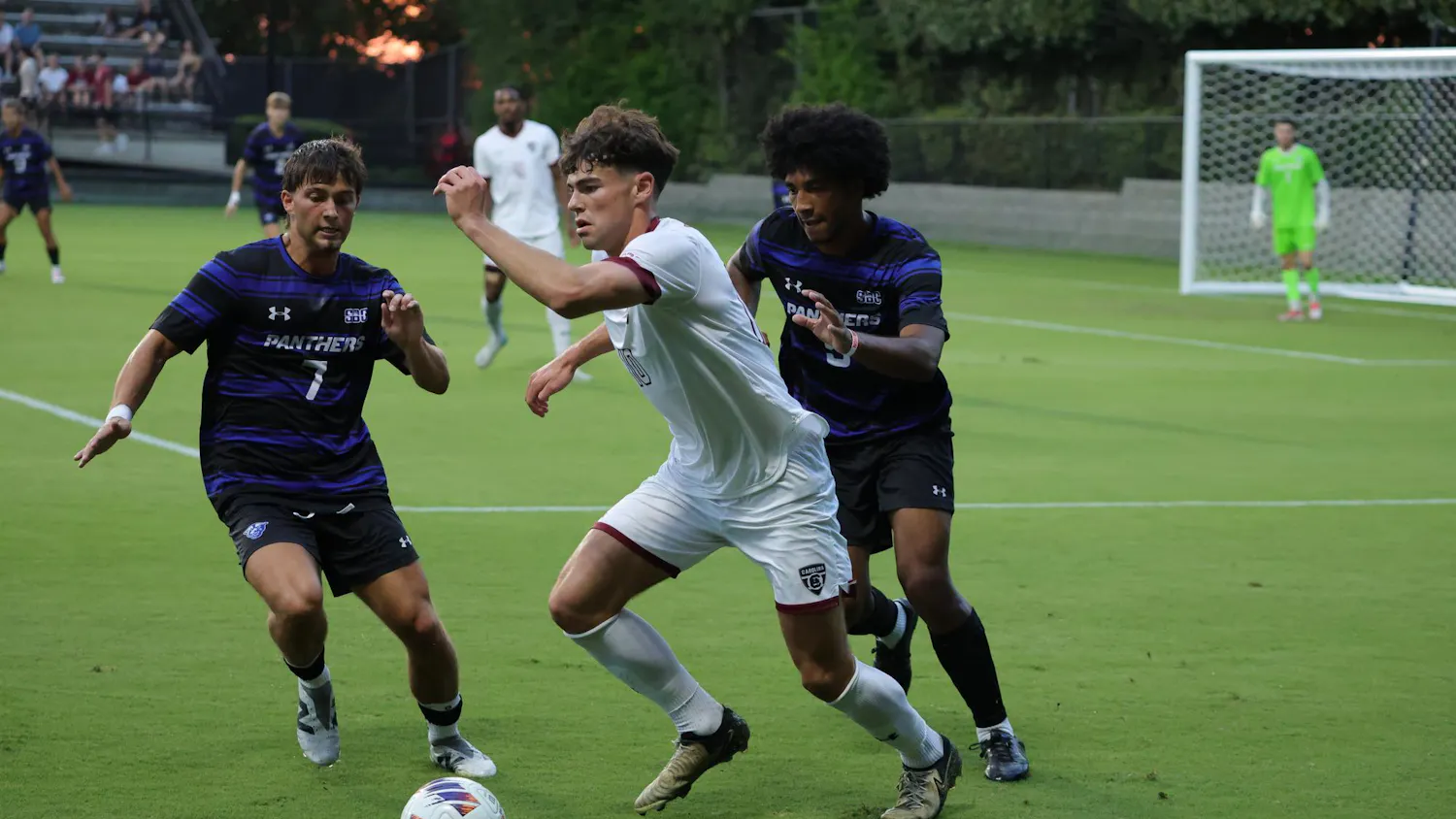 South Carolina played Georgia State on Friday night in the Eugene E. Stone Stadium. South Carolina had early attempts on goal but was unable to score until the 40th minute when sophomore midfielder Alejandro Velazquez-Lopez scored, giving South Carolina a 1-0 lead. One minute later, Georgia State scored on South Carolina, and the first half ended in a tie. In the 55th minute, South Carolina was able to take the lead again with junior forward Keanan Bader scoring a second goal, but Georgia State tied the game yet again, and the game ended in a 2-2 draw. The match was characterized by South Carolina's aggressive offense and the many fouls issued on both teams. South Carolina looks to play again at home on Sept. 23 against Queens University of Charlotte.