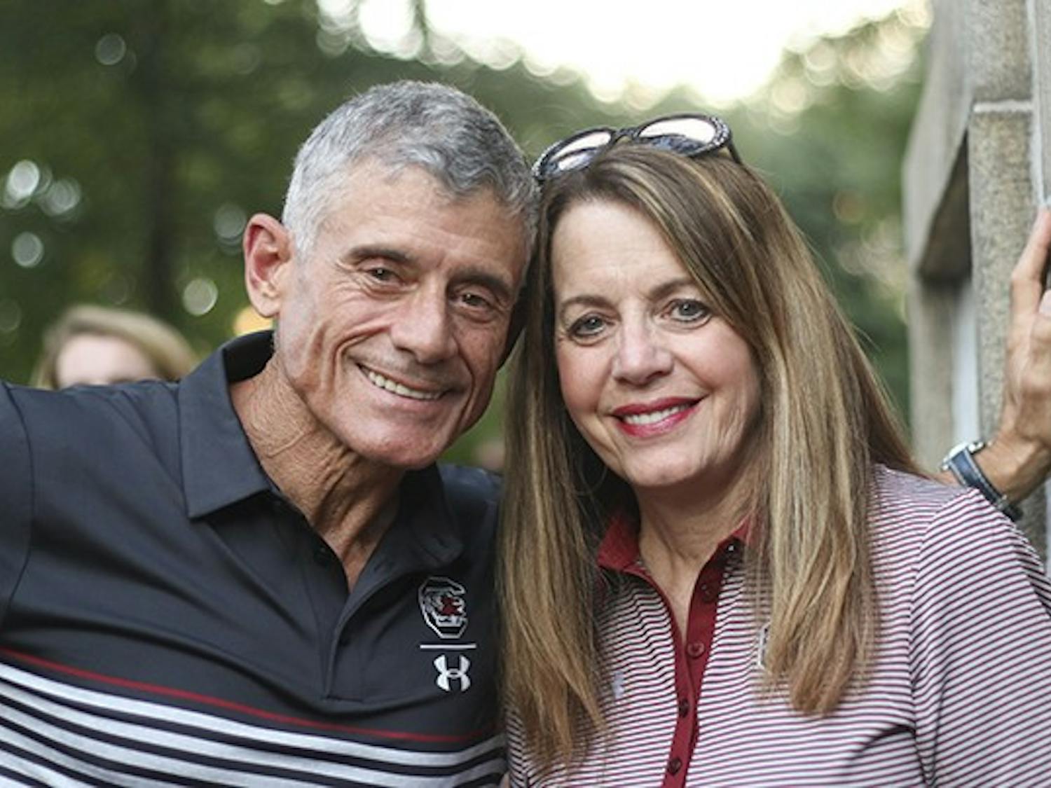 Bob and Shelly Caslen pose for a photo during "First Night Carolina" on Wednesday evening. 