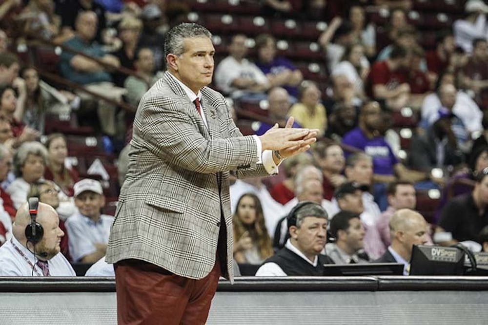 <p>Head coach Frank Martin spoke to the media Monday to address his contract and roster moving ahead&nbsp;into the future.</p>