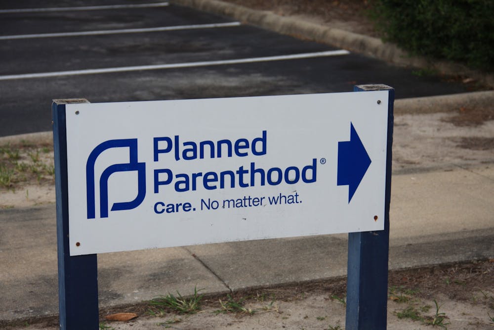 <p>A sign for Planned Parenthood at Columbia's only abortion clinic on June 21, 2022. There are three abortion clinics in South Carolina in three different cities.</p>