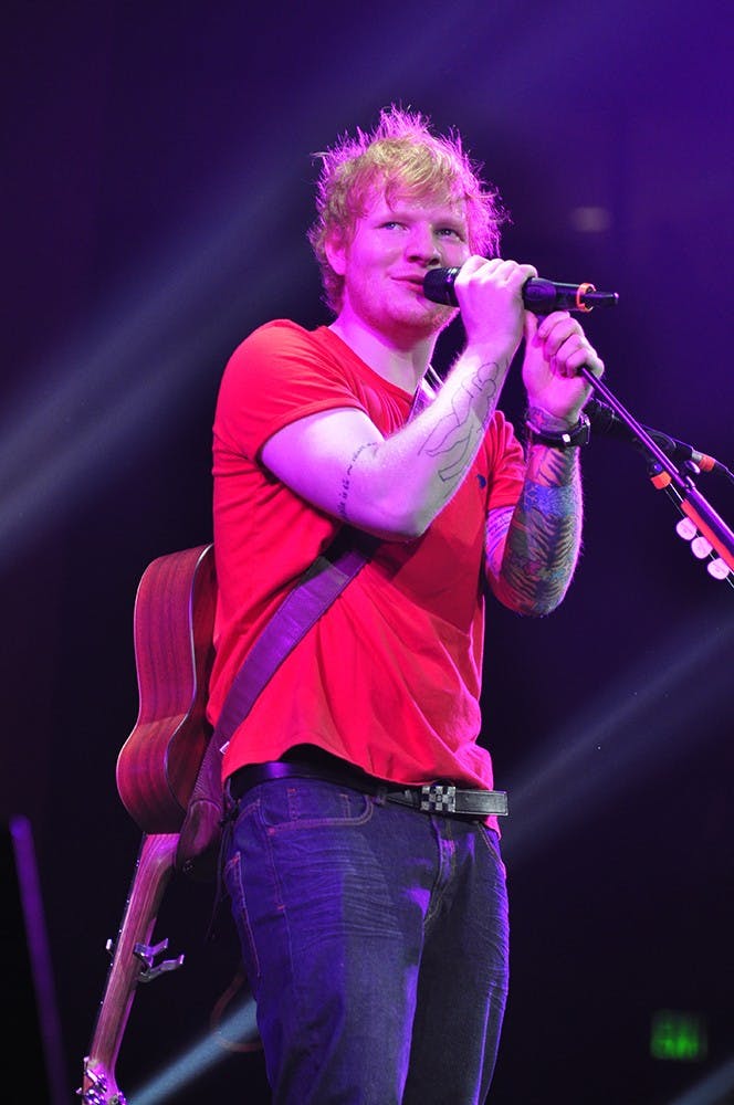 	Ed Sheeran opened the Saturday night show at the Colonial Life Arena.