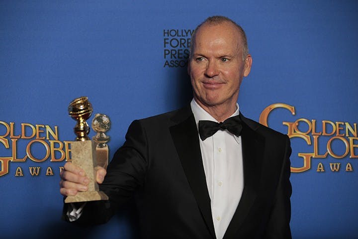 Michael Keaton backstage at the 72nd Annual Golden Globe Awards show at the Beverly Hilton Hotel in Beverly Hills, Calif., on Sunday, Jan. 11, 2015. (Lawrence K. Ho/Los Angeles Times/TNS)