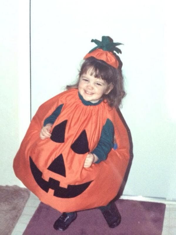 	&#8220;Such an excited little pumpkin. Halloween #tbt&#8221;