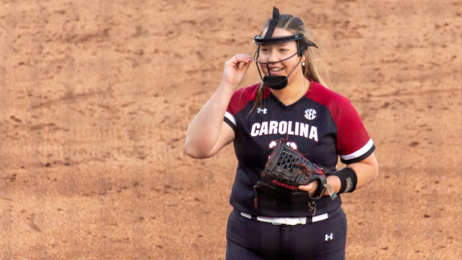 FILE—Sophomore Leah Powell takes over as pitcher for the Gamecocks, during an NCAA softball game against Missouri on April 2, 2021. The Gamecocks lost to the Tigers 3-7. 