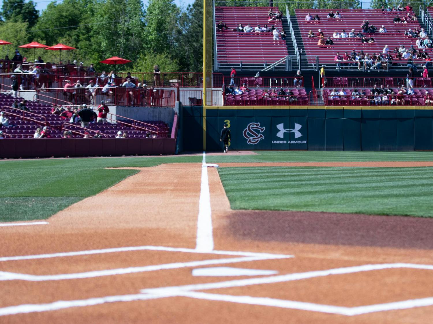 A view from the third base line at Founders Park before the Gamecocks' matchup against Texas A&amp;M on April 6, 2024. The Gamecocks have played 21 games at home so far this season.