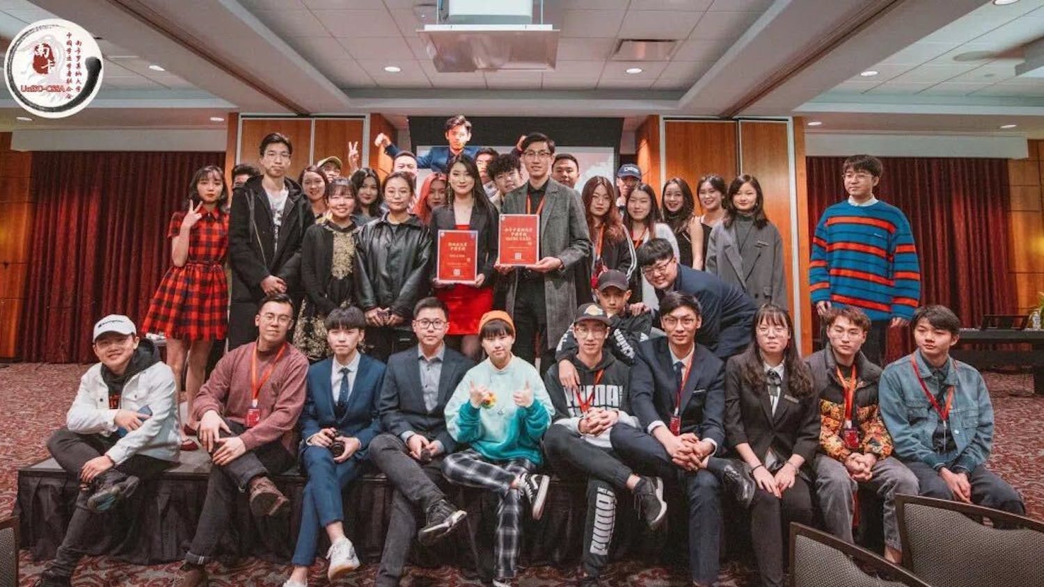 USC’s Chinese Students and Scholars Association (CSSA) posses for a group photo in 2020. The student organization promotes Chinese culture, as well as supports Chinese international students as they transition to life at USC.