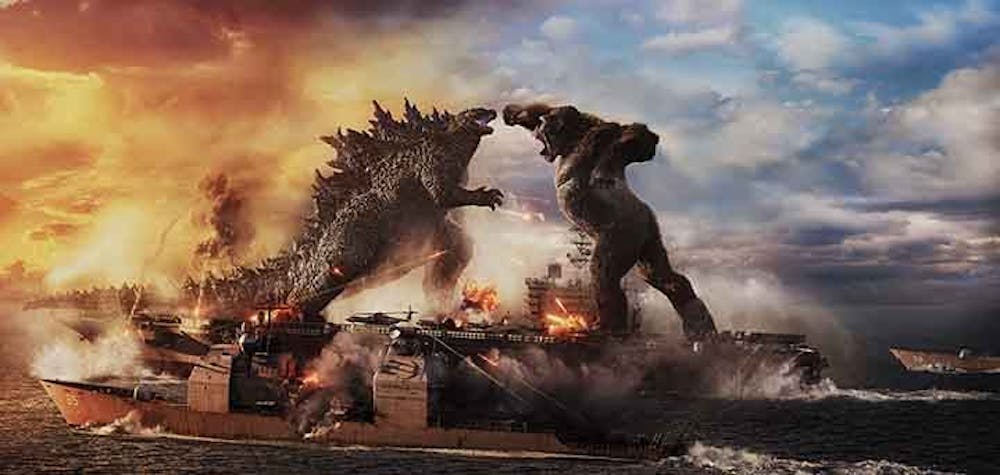 Godzilla battles Kong in Warner Bros. Pictures’ and Legendary Pictures’ action-adventure “Godzilla vs. Kong.”