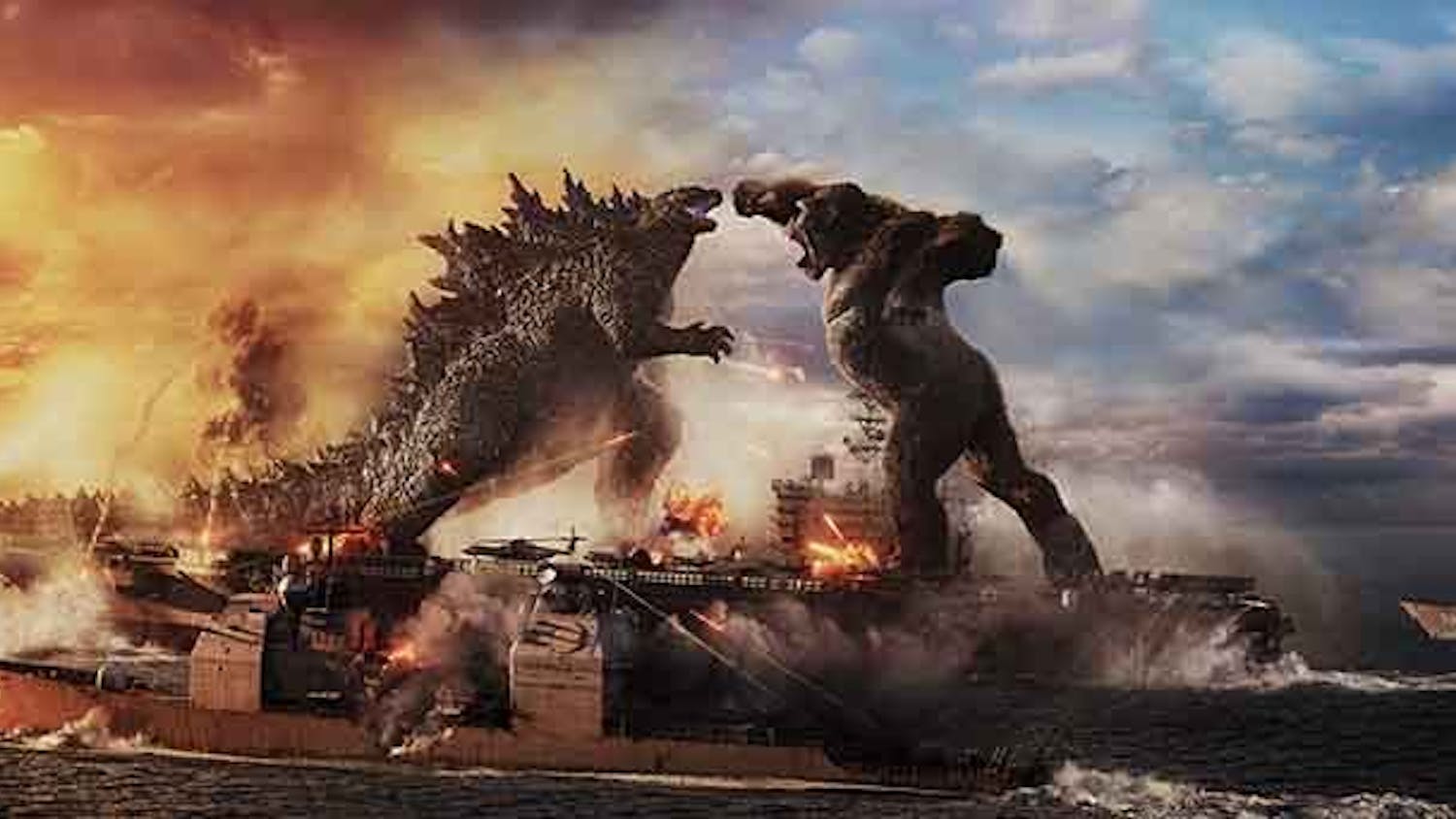 Godzilla battles Kong in Warner Bros. Pictures’ and Legendary Pictures’ action-adventure “Godzilla vs. Kong.”