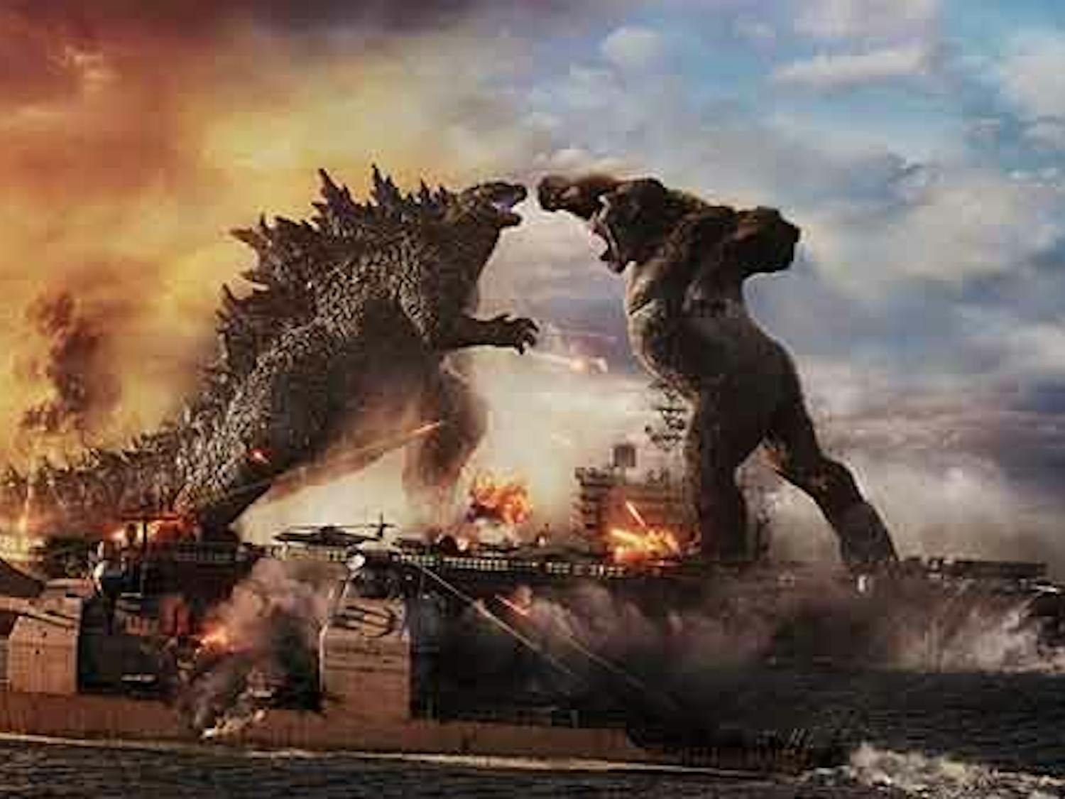 Godzilla battles Kong in Warner Bros. Pictures’ and Legendary Pictures’ action-adventure “Godzilla vs. Kong.”