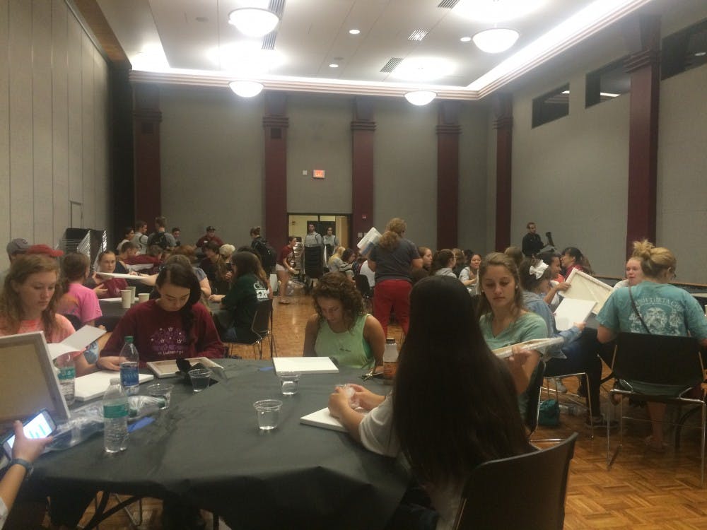 Students can paint canvases for their rooms in Ballroom C of Russell House from 2 to 4 p.m.