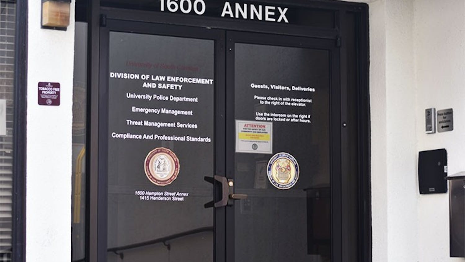 The University of South Carolina Police Department located at the Hampton Street Annex. The department has investigated the presence of drugs on the USC campus.