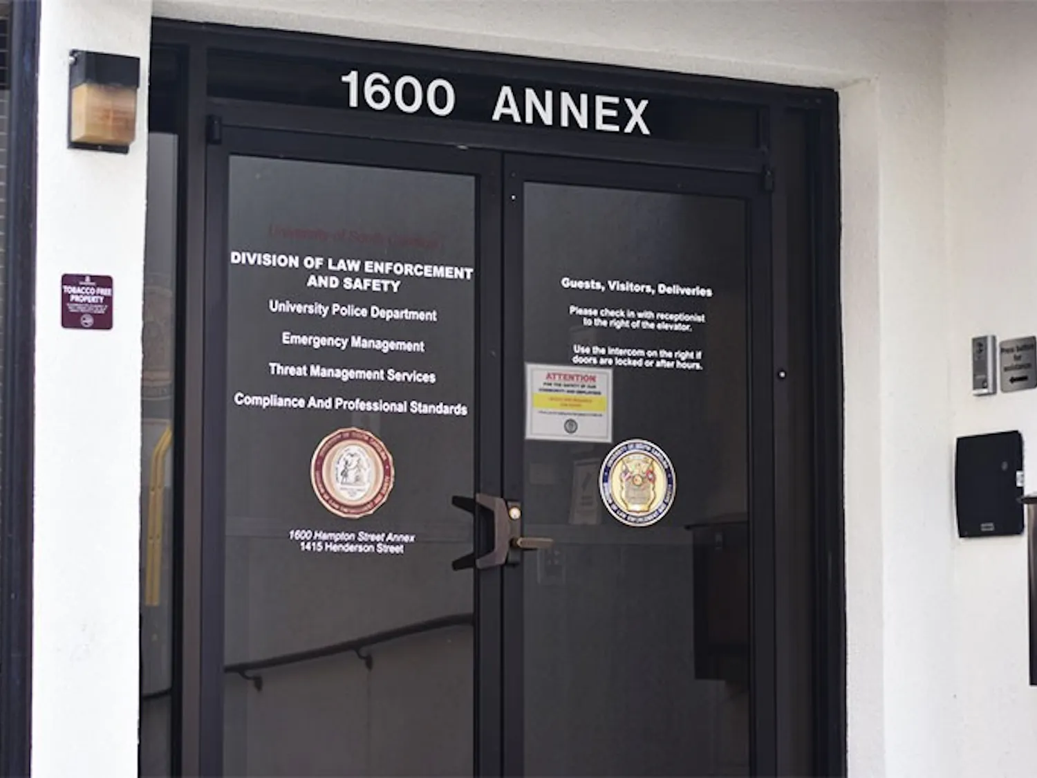 The University of South Carolina Police Department located at the Hampton Street Annex. The department has investigated the presence of drugs on the USC campus.