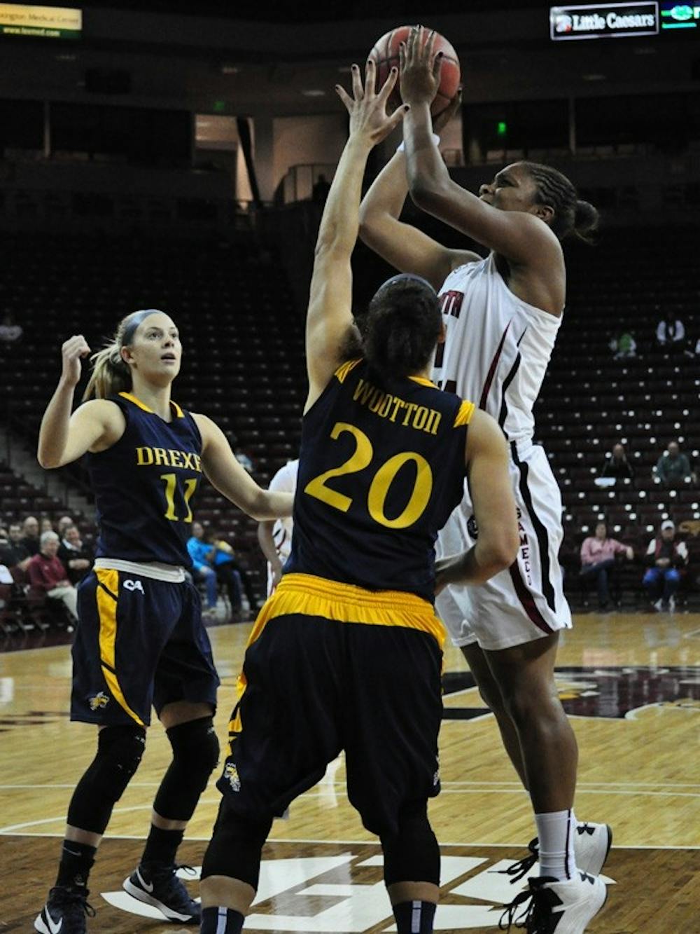 Senior forward Ashley Bruner did not have a point in the first half, but she finished the game with 12.