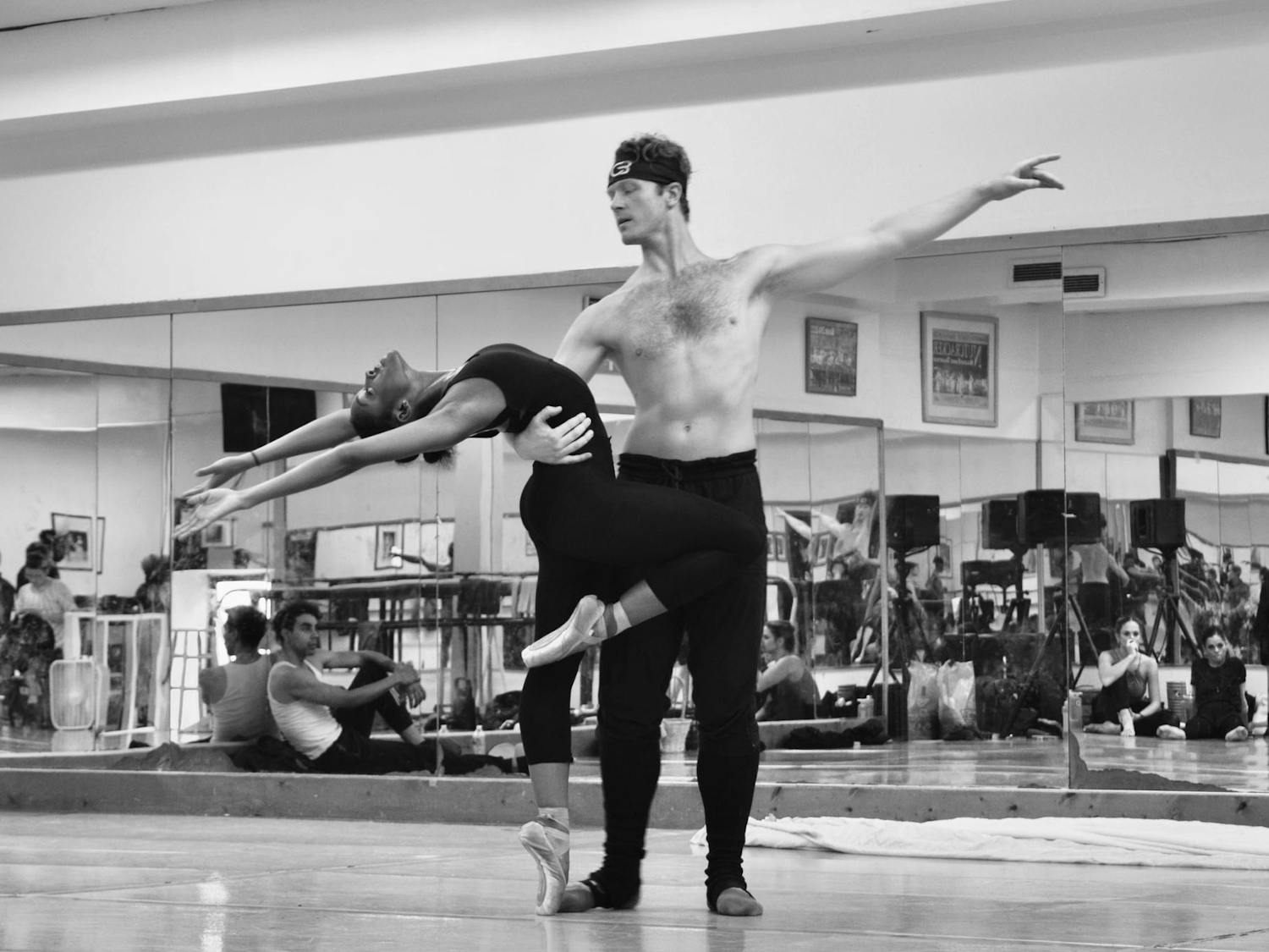 South Carolina Ballet principal dancers Imani Garrett and Joshua Van Dyke rehearse for their performance in "Off the Wall & Onto the Stage: Dancing the Art of Jonathan Green." The company of the South Carolina Ballet will take the stage of the Township Auditorium on Sept. 27, 2024 at 7:30 p.m.