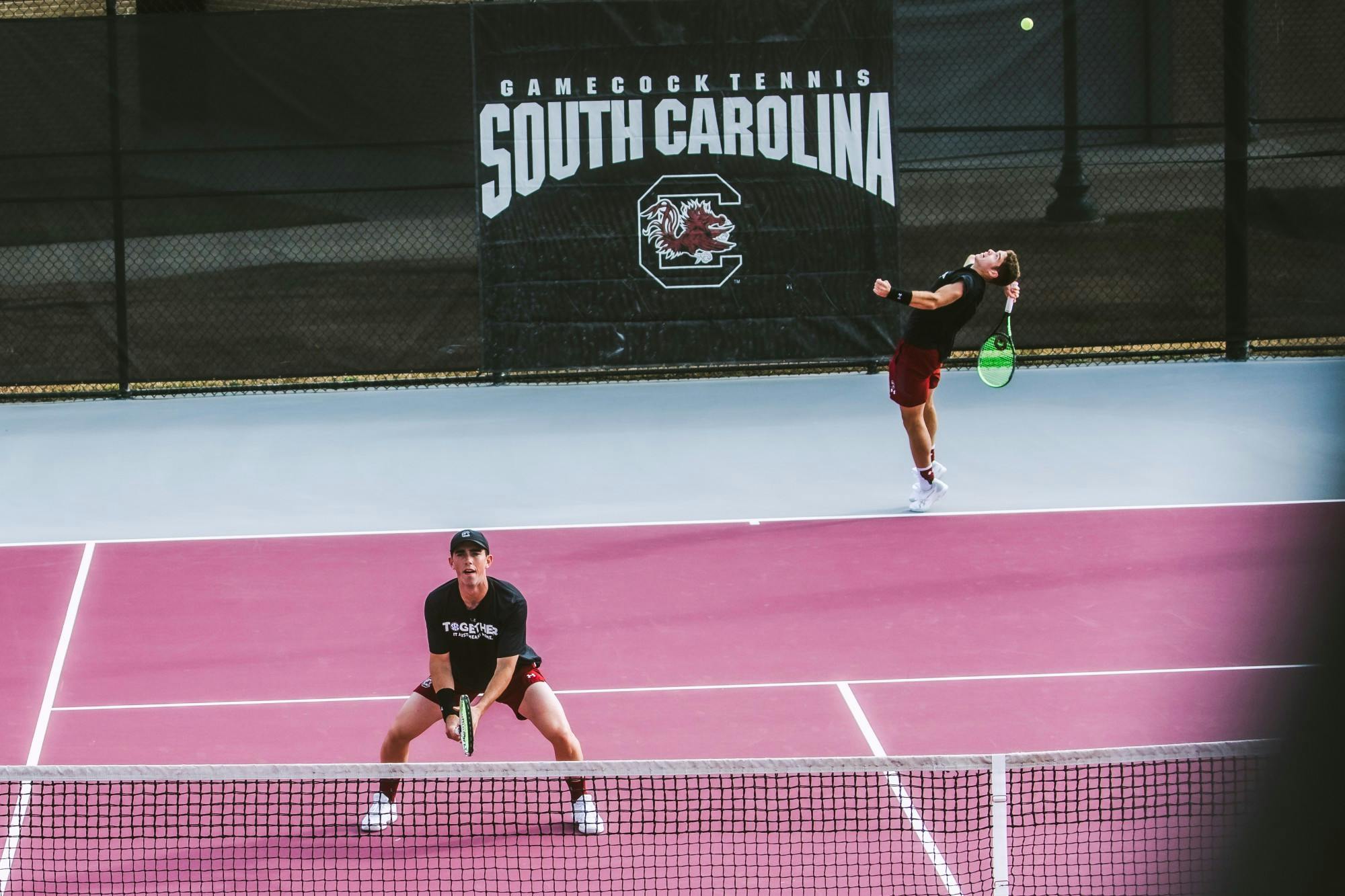 Gamecock men's tennis players Daniel Rodrigues and Connor Thomson. 