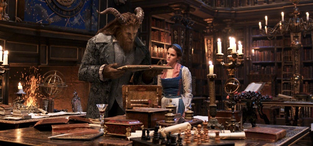 Dan Stevens is the Beast and Emma Watson is Belle in the film 