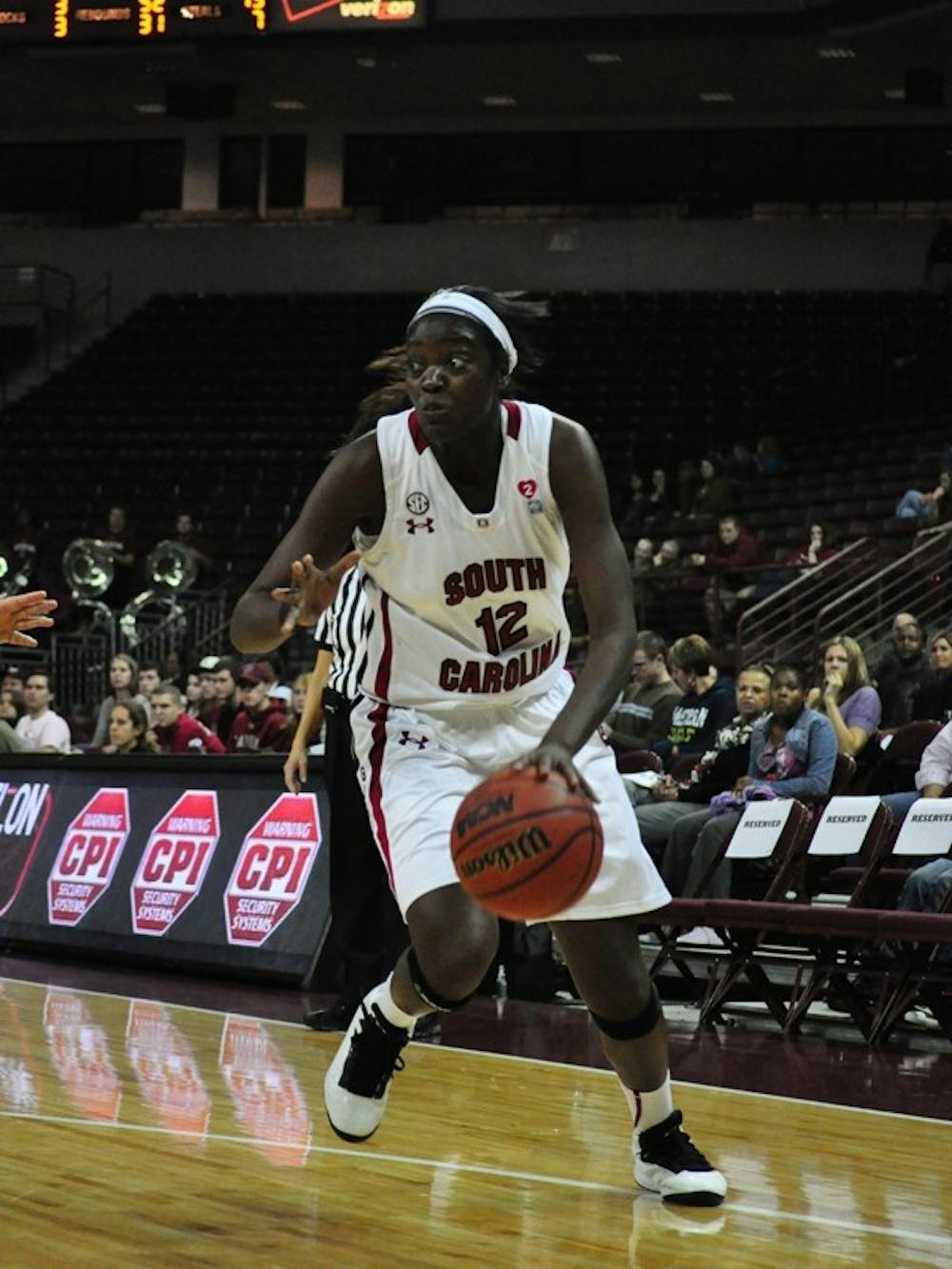 Junior transfer Wilka Montout received additional playing time due to an injury to sophomore center Elem Ibiam.