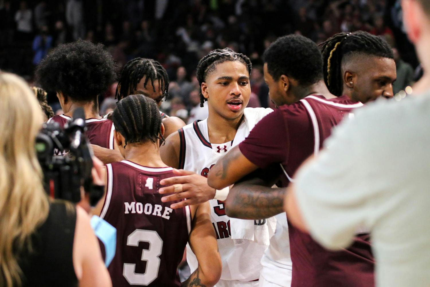 The South Carolina men's basketball team defeated Mississippi State on Jan. 6, 2024, at Colonial Life Arena. The Gamecocks faced the Bulldogs in the opening game of SEC play for the 鶹С򽴫ý and are now 13-1 for the sixth time in school history.