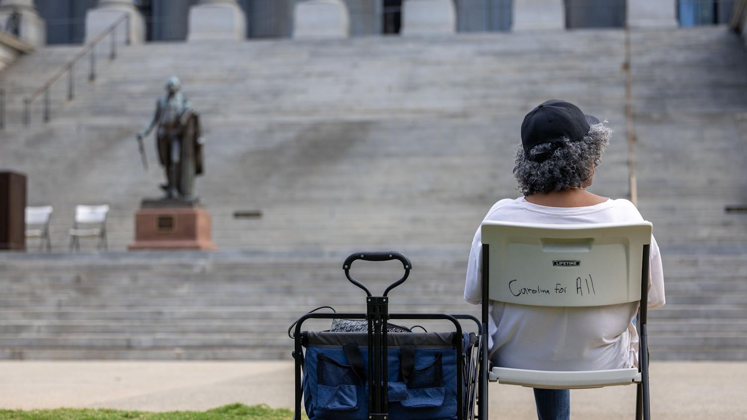 A peaceful rally was held on the North steps of the South Carolina Statehouse on Sept. 18, advocating for respect, inclusivity and peaceful opposition to hateful rhetoric. The rally occurred before the 'Uncensored America' event at the University of South Carolina, featuring 'The Roast of Kamala Harris.'