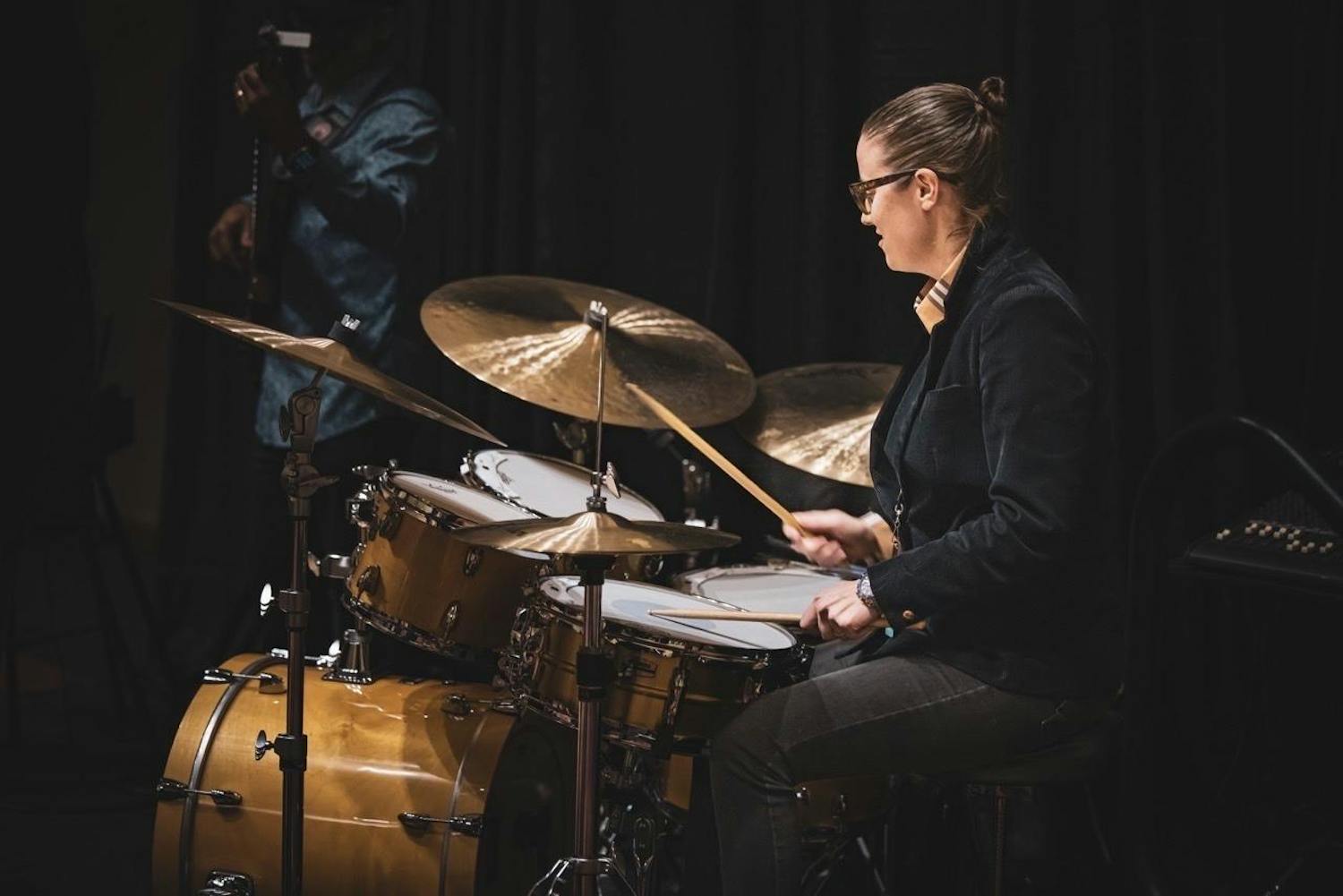 Colleen Clark, an assistant professor of jazz studies in the USC School of Music, performs at the Percussive Arts Society International Convention in Indianapolis, Indiana, on Nov. 9 and 10, 2023. Clark is the founder and artistic director of the University of South Carolina’s Jazz Girls Day.