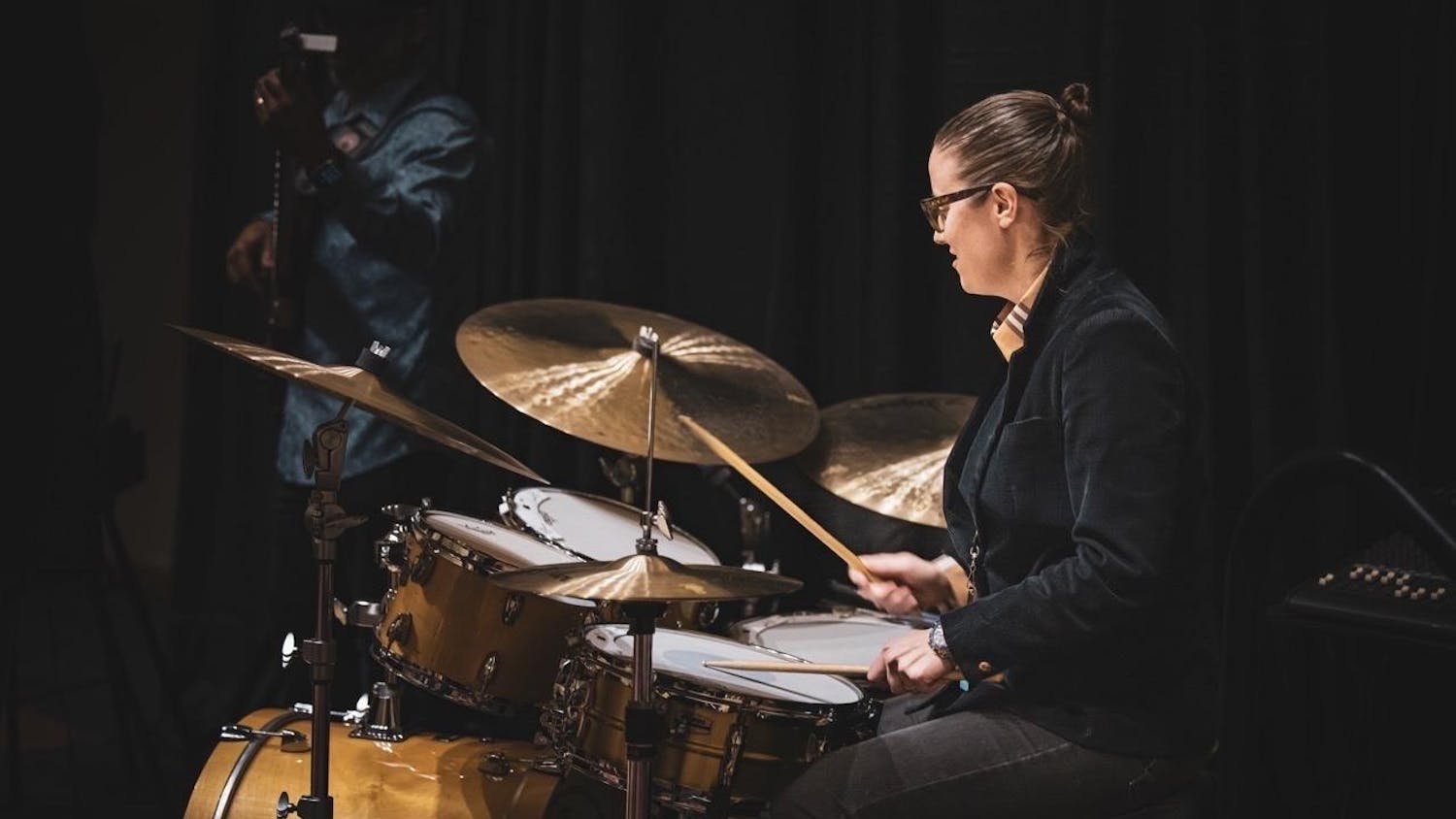 Colleen Clark, an assistant professor of jazz studies in the USC School of Music, performs at the Percussive Arts Society International Convention in Indianapolis, Indiana, on Nov. 9 and 10, 2023. Clark is the founder and artistic director of the University of South Carolina’s Jazz Girls Day.
