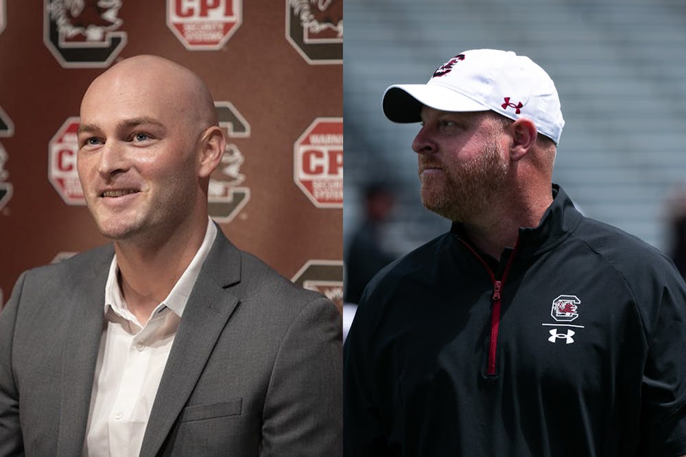 Connor Shaw (left), director of football operations, and Erik Kimrey (right), tight ends coach, announced on Feb. 2, 2022 that they are leaving the USC football program. Both Shaw and Kimrey are formers Gamecock football players and are leaving on "fantastic" terms.