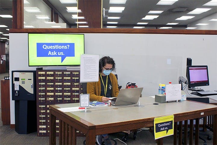Fourth-year chemical engineering major Mary Wilson works as a library ambassador in the Thomas Cooper Library. A large portion of college students are not eligible to receive the next round of stimulus checks.&nbsp;