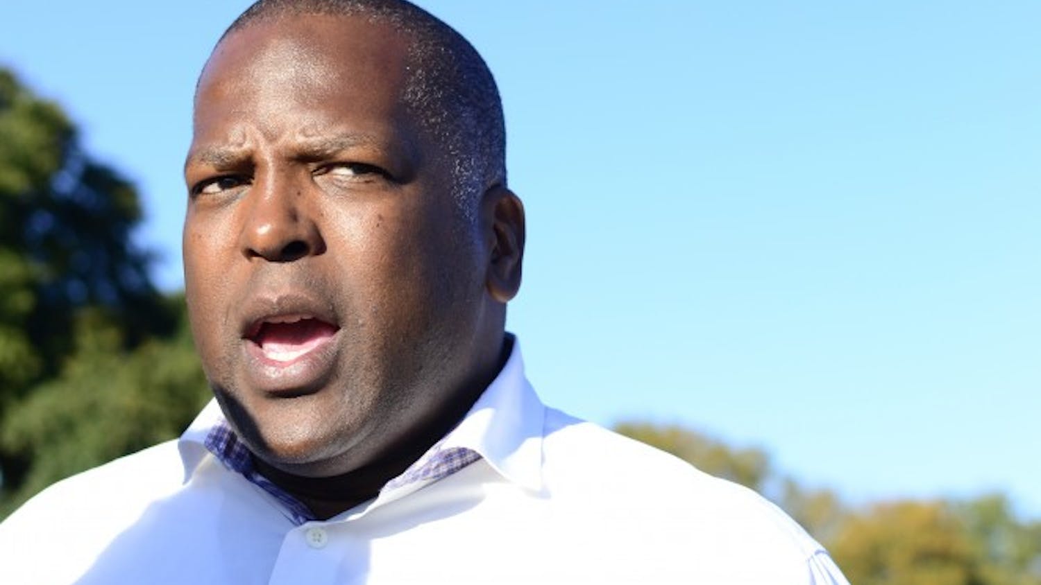 Mayor Benjamin talks to a Daily Gamecock reporter at an event on Sunday.