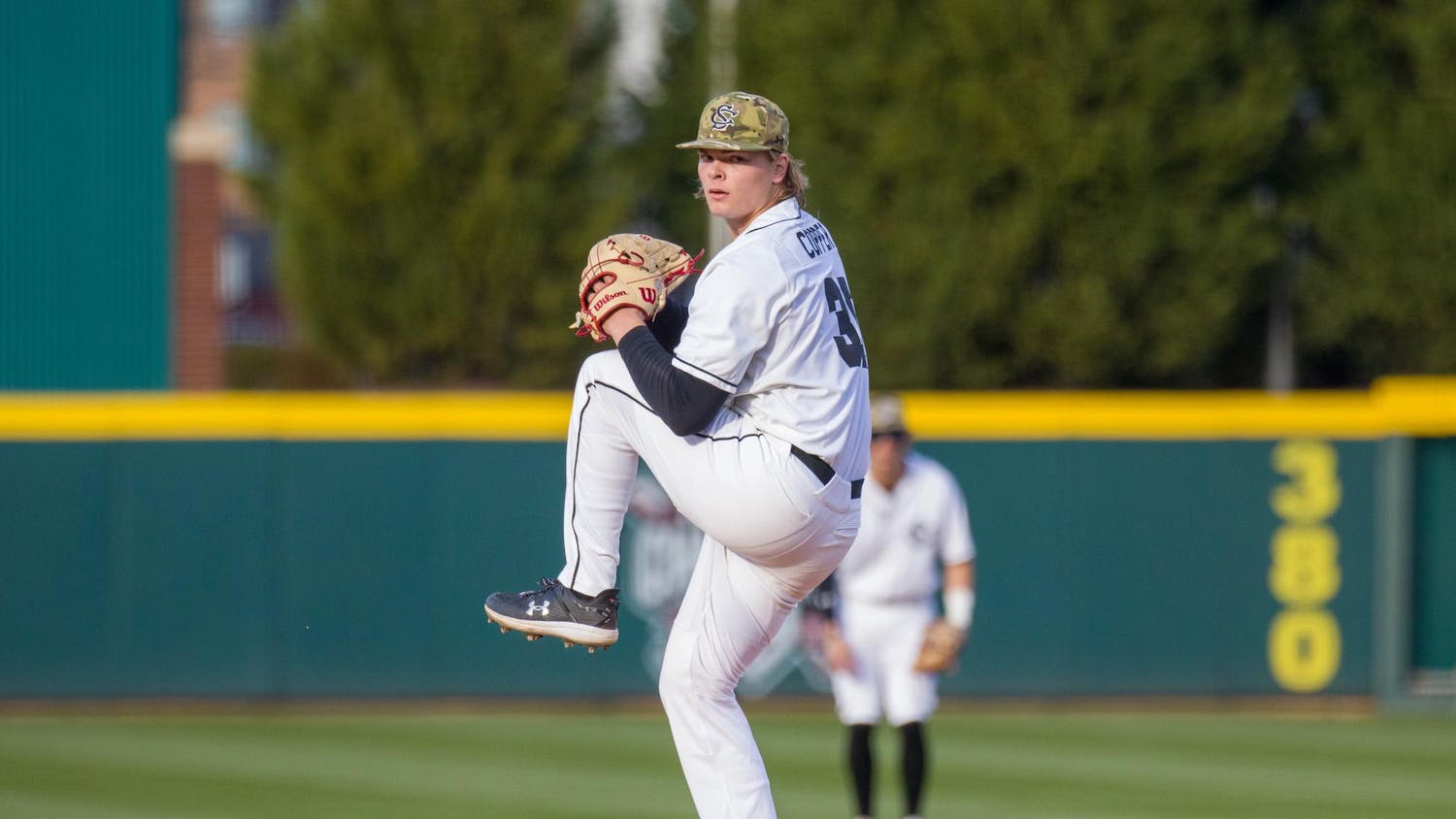 Freshman pitcher Eddie Copper pitched the first four innings against Winthrop on Feb. 20, 2024, at Founders Park, allowing zero runs. The ɫɫƵs defeated Winthrop 12-2.
