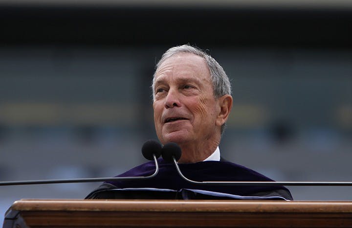 New York City Mayor Michael Bloomberg spoke at University of North Carolina-Chapel Hill&apos;s commencement in Chapel Hill, North Carolina, Sunday, May 13, 2012. (Takaaki Iwabu/Raleigh News &amp; Observer/MCT)