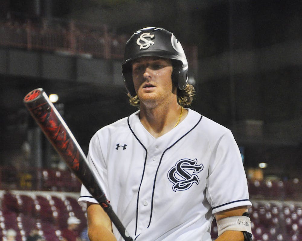 <p>Senior infielder Braylen Wimmer gets ready to step up to the plate during the home game against the University of Georgia on April 8, 2022. Wimmer decided to return to South Carolina after making the 18th-round pick by the Philadelphia Phillies in July 2022.&nbsp;</p>