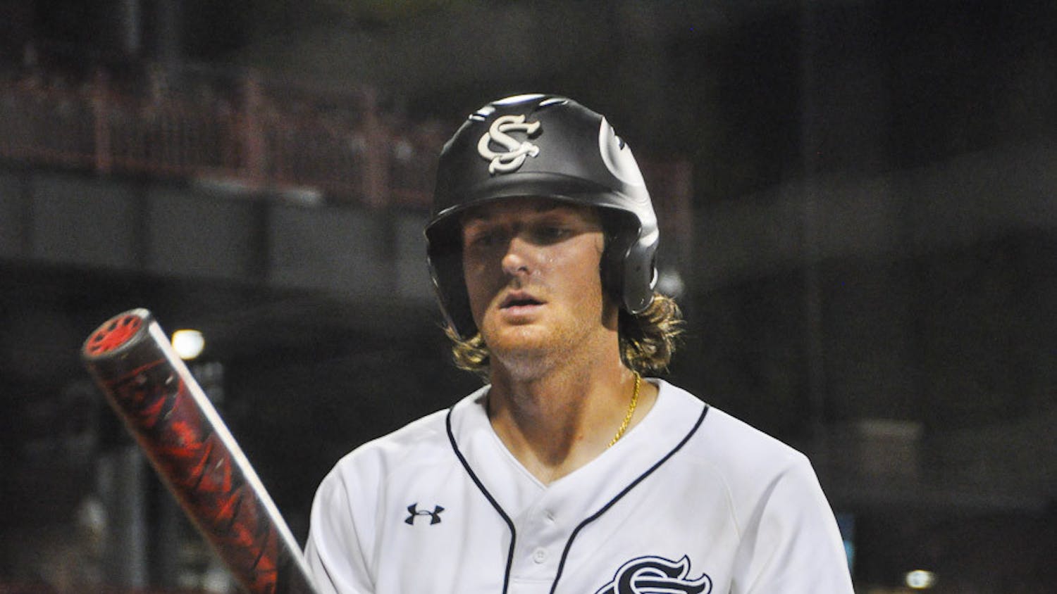 Senior infielder Braylen Wimmer gets ready to step up to the plate during the home game against the University of Georgia on April 8, 2022. Wimmer decided to return to South Carolina after making the 18th-round pick by the Philadelphia Phillies in July 2022.&nbsp;