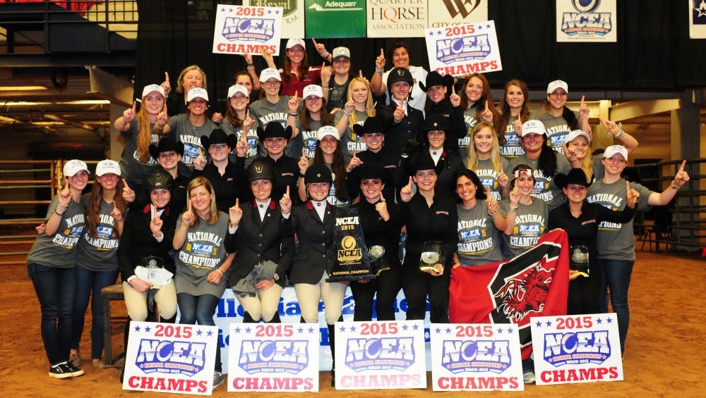 NCEA Equestrian Champions South Carolina Equestrian on Saturday, April 18, 2015 in Waco, Tex.  Anthony Hall/Auburn Athletics