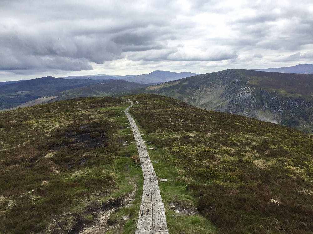 The Wicklow Way crosses the Wicklow Mountains near Lough Tay. The trail is the oldest marked trail in Ireland and stretches about 130 kilometers, or 80 miles. (Kelly Smith/Minneapolis Star Tribune/TNS) 