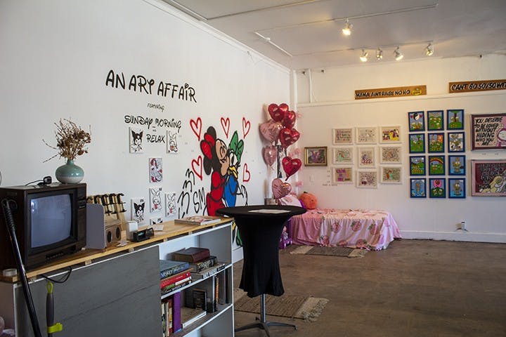 The main showroom of Tapp’s Outpost shows the work of the many artists who work in the space. Tapp's Outpost is located at 713 Saluda Ave. in Five Points.&nbsp;