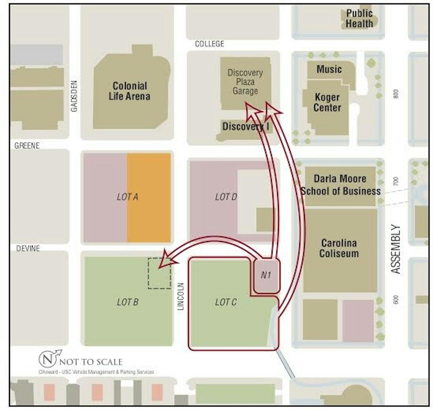 	Earlier this month, USC permanently closed a parking lot by the Carolina Coliseum (lot C), and another (lot D) will close later this year. The closures add to a decrease of 2,100 parking spots over the last three years.