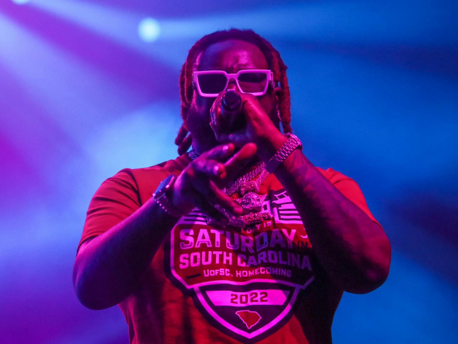 T-Pain performing at Cockstock on Oct. 21, 2022. He performed hits like “Bartender” to the sold out crowd at Colonial Life Arena. 