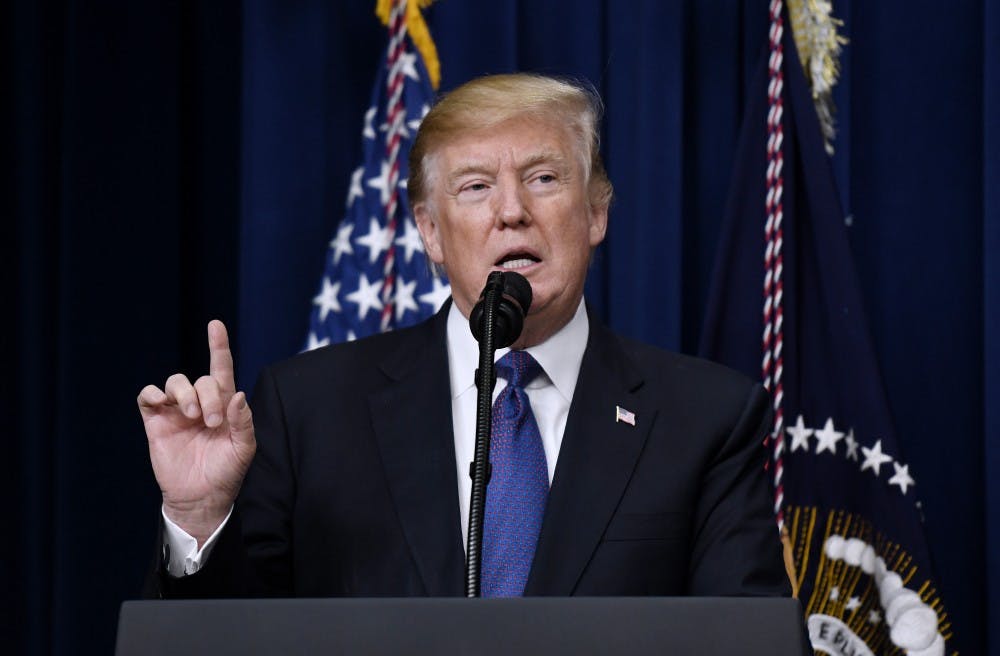 U.S. President Donald Trump speaks at the "Conversations with the Women of America" event in the EEOB building  of the White House Jan. 16, 2018 in Washington, D.C. (Olivier Douliery/Abaca Press/TNS) 