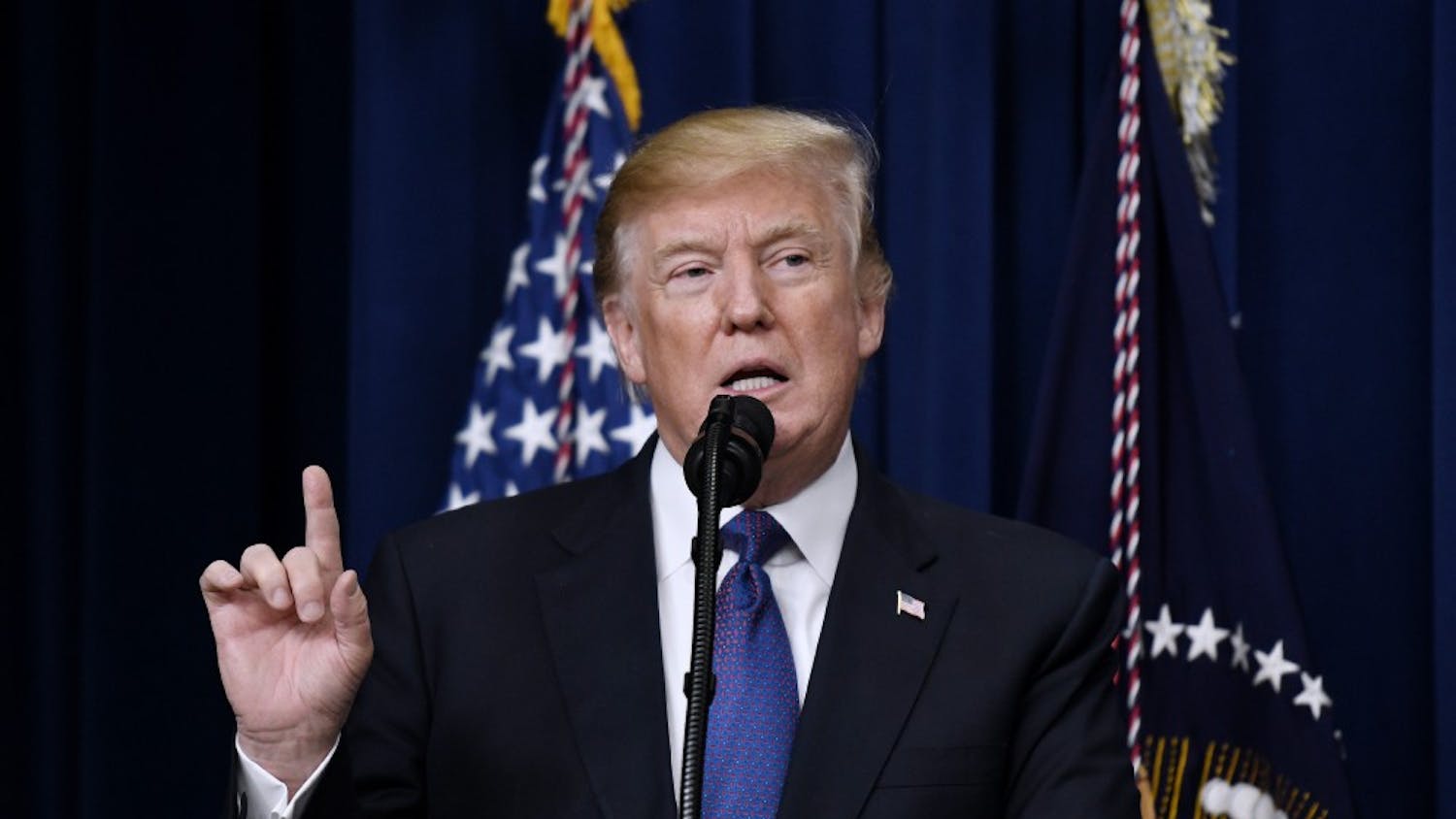 U.S. President Donald Trump speaks at the "Conversations with the Women of America" event in the EEOB building  of the White House Jan. 16, 2018 in Washington, D.C. (Olivier Douliery/Abaca Press/TNS) 