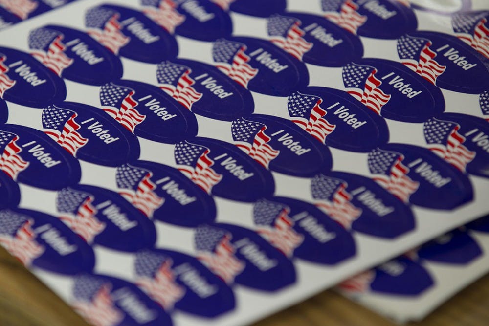 &quot;I voted&quot; stickers in San Diego in June 2018. (John Gibbins/San Diego Union-Tribune/TNS)