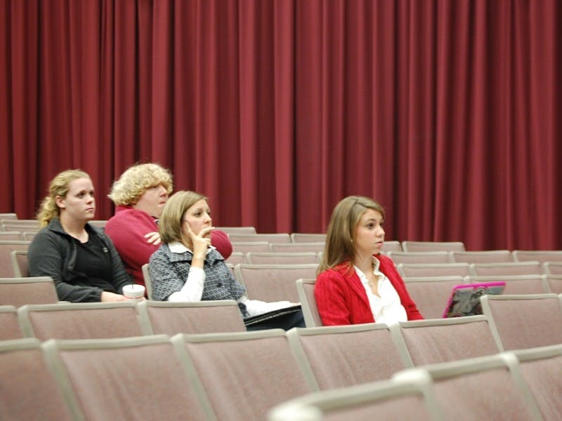 A forum to discuss student ticketing Tuesday afternoon in the Russell House Theater was sparsely attended.