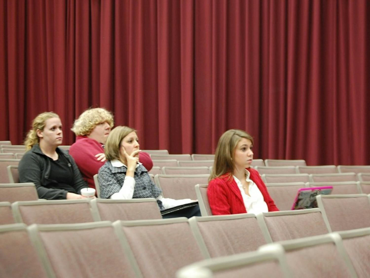 A forum to discuss student ticketing Tuesday afternoon in the Russell House Theater was sparsely attended.