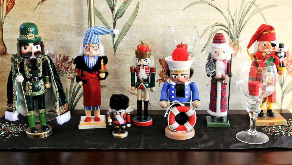 A nutcracker collection on a table in the entry. (Pam Panchak/Pittsburgh Post-Gazette/TNS) 