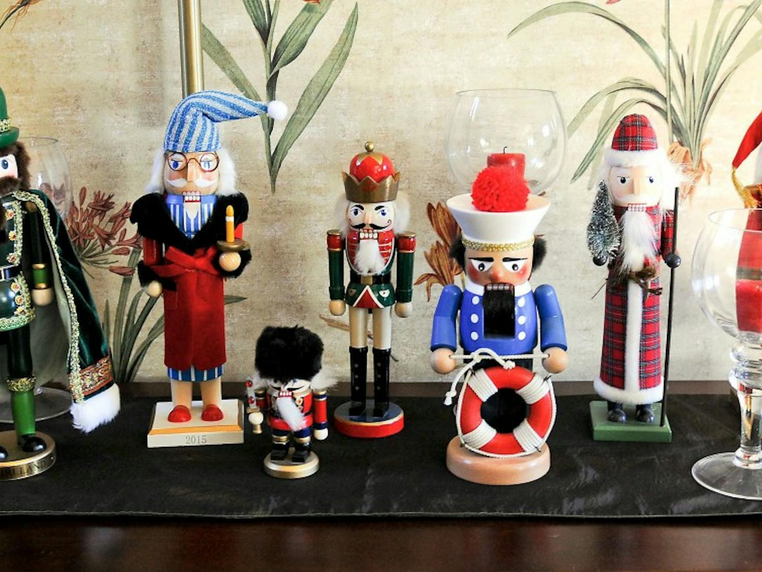 A nutcracker collection on a table in the entry. (Pam Panchak/Pittsburgh Post-Gazette/TNS)
