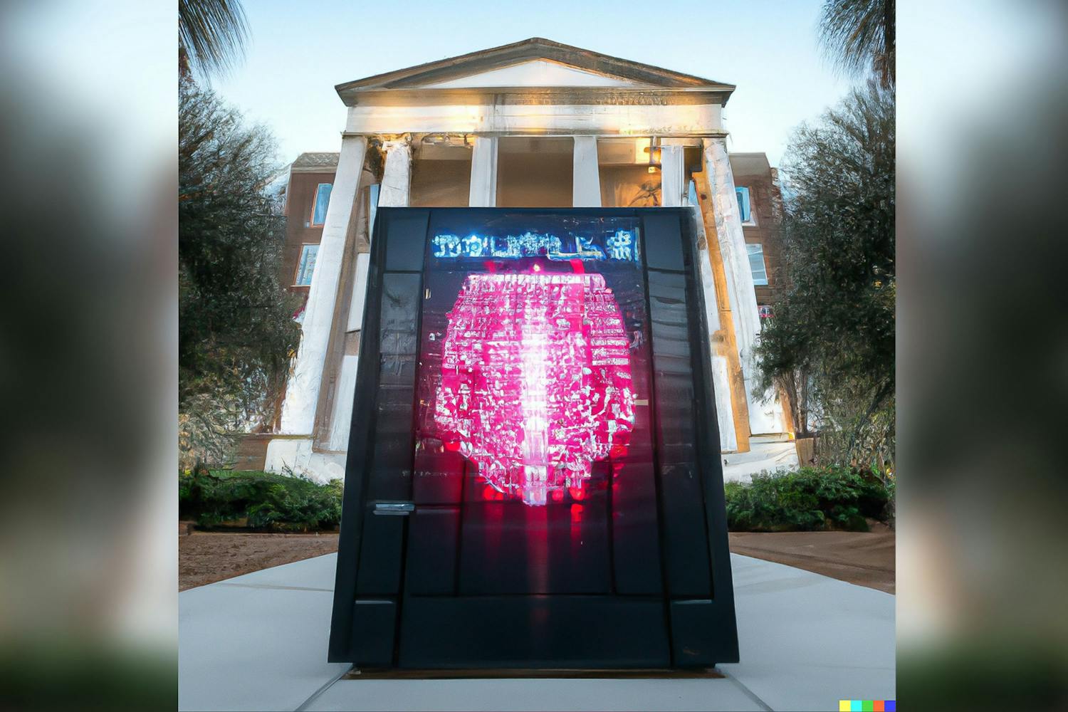 This visual was generated on Jan. 25 by OpenAI's software, DALL-E 2, when given the prompt "An AI supercomputer taking over a university." OpenAI also produced ChatGPT, an AI chatbot that is already changing the way educators teach.